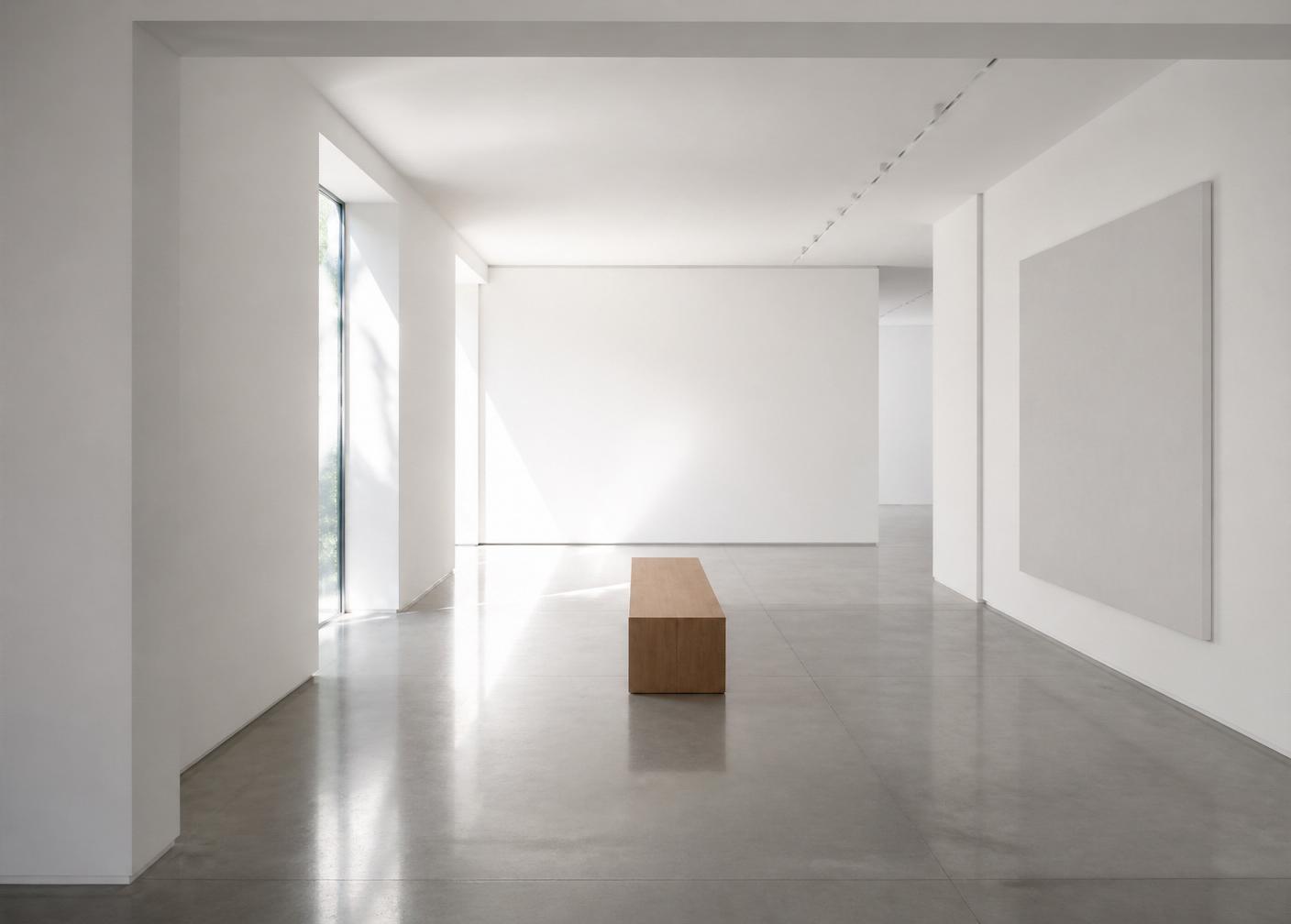 Minimalist beyaz galeri mekânı
